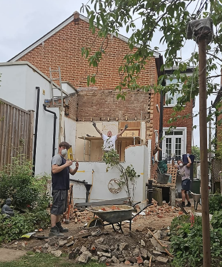 Knocking through the rear wall to open up for a new extension