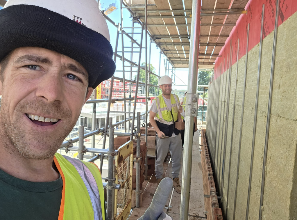 Ricky on site during a school build project