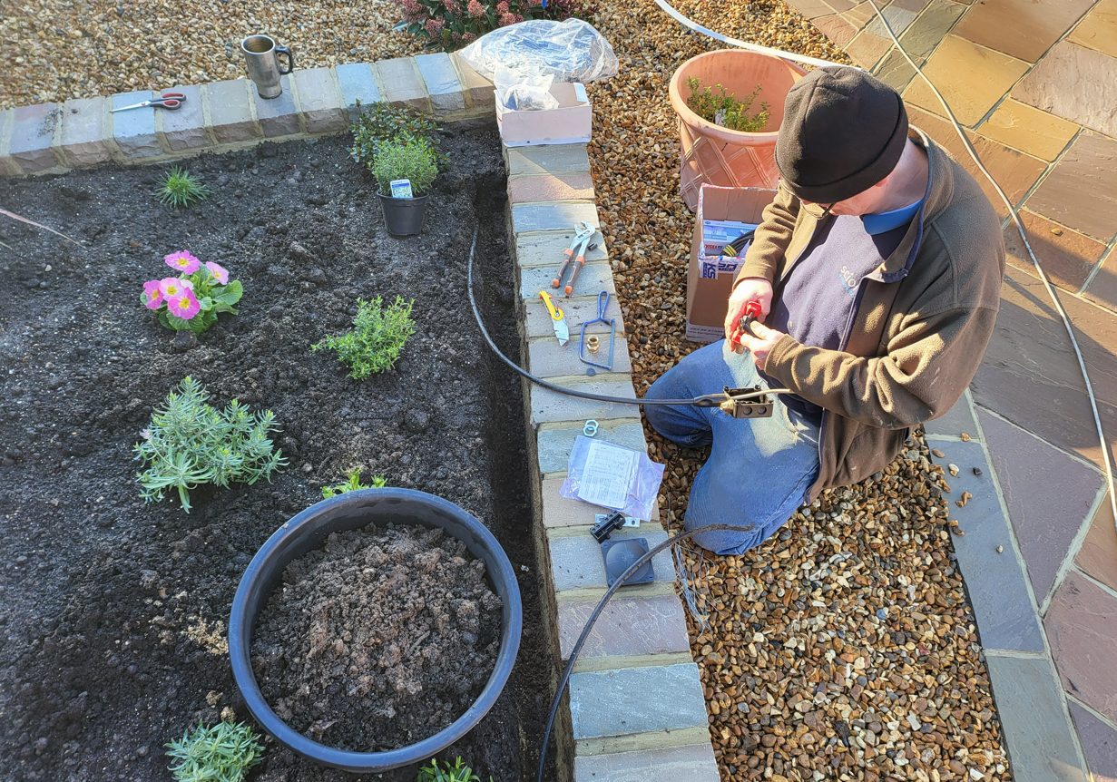 Wiring up low-voltage lighting for a new raised bed