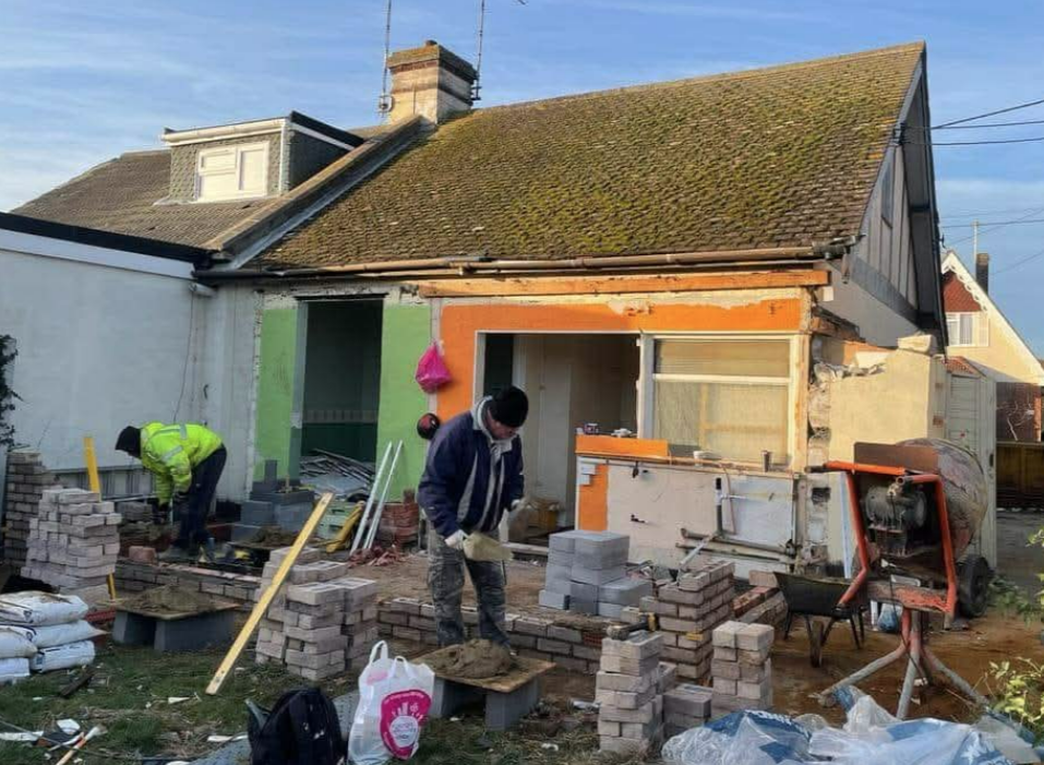 Opening up and rebuilding the rear of a home for a new extension